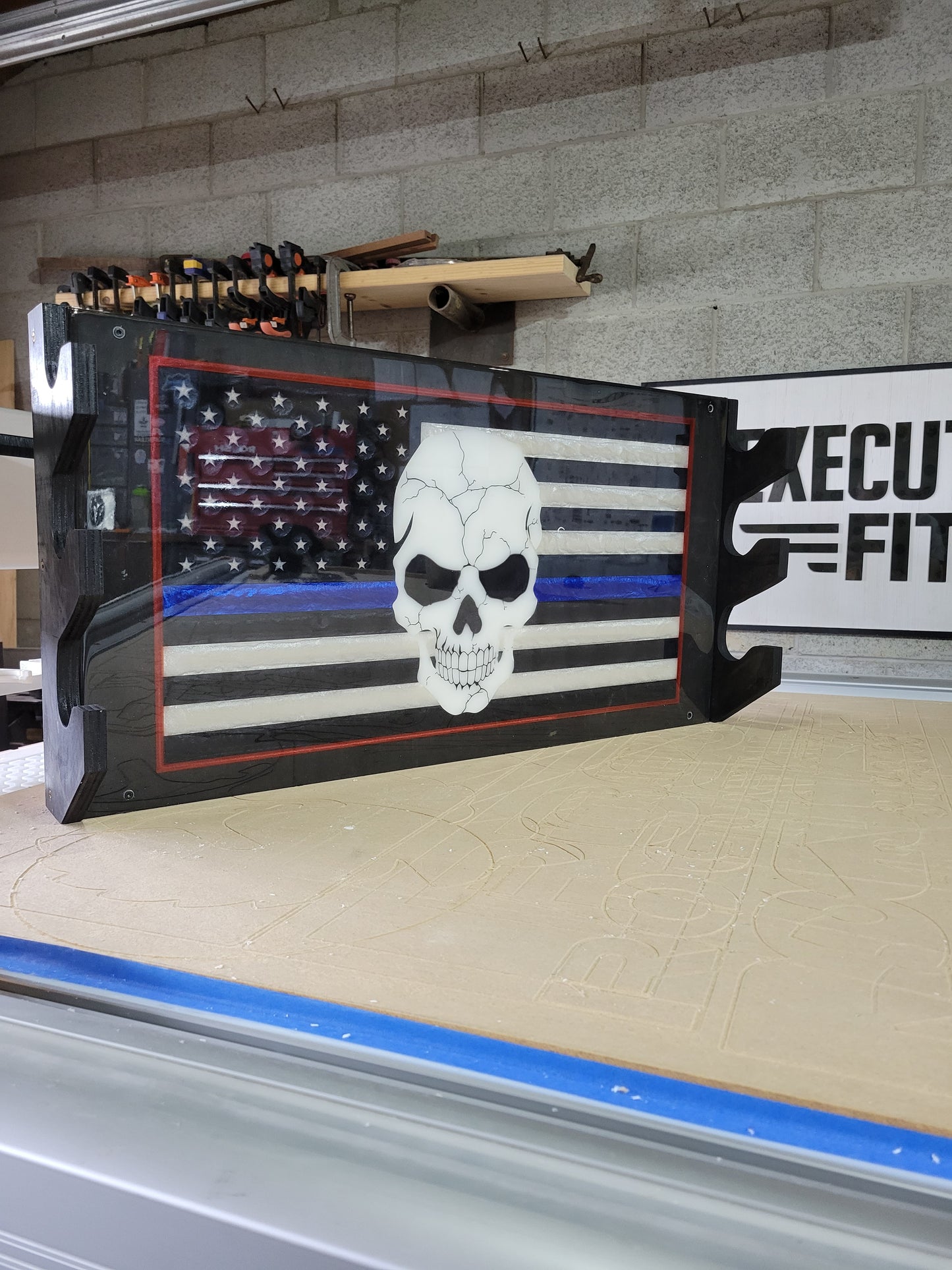 Barbell Storage Rack- Epoxy Inlay Logo