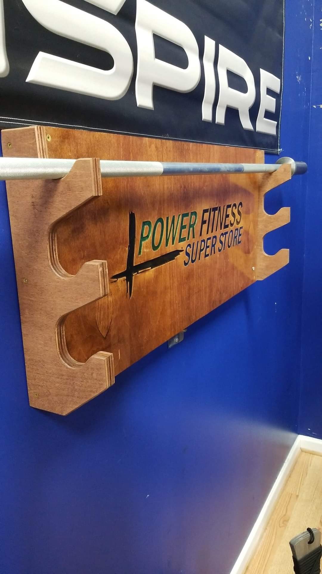 Barbell Storage Rack- Epoxy Inlay Logo