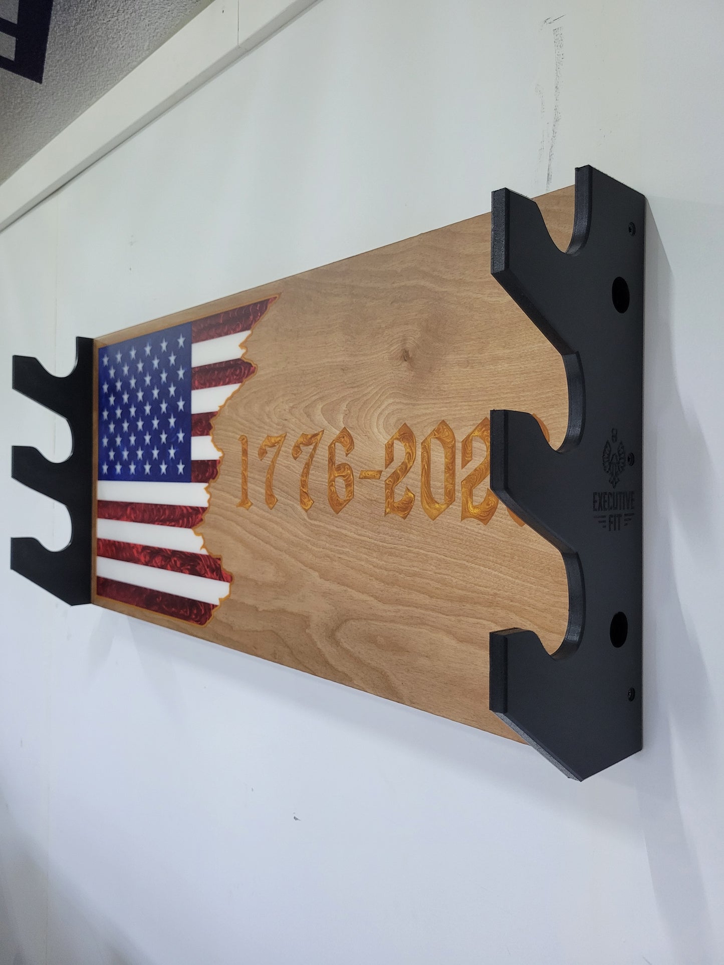 Limited Edition Tattered Flag 1776-2026 3-Tier Barbell Rack