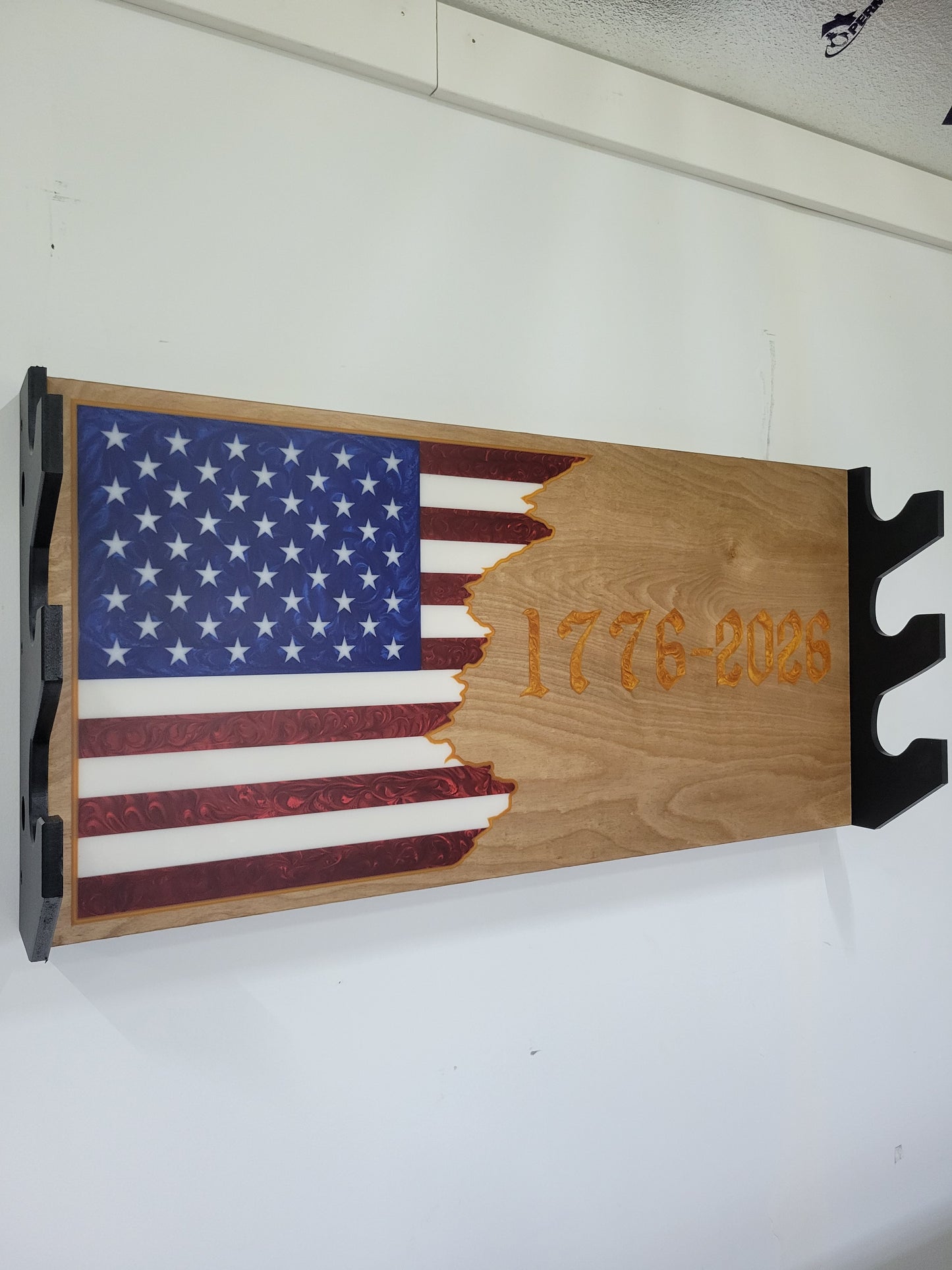 Limited Edition Tattered Flag 1776-2026 3-Tier Barbell Rack